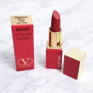 Valentino Minirosso Matte 219A Star Studded 2g Mini Designer Red Lipstick - New